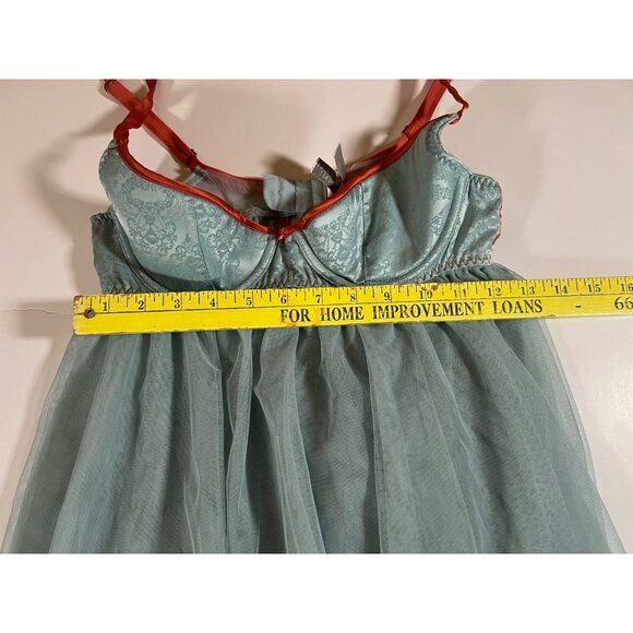 Victoria's Secret blue babydoll sheer top chemise ASO Vampire Diaries 34B - Picture 8 of 11